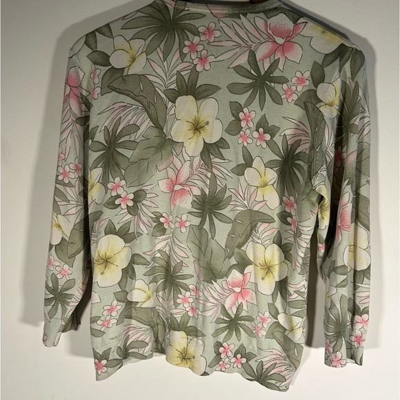 Pendleton floral cardigan, size Large, silk and nylon blend - Picture 2 of 4